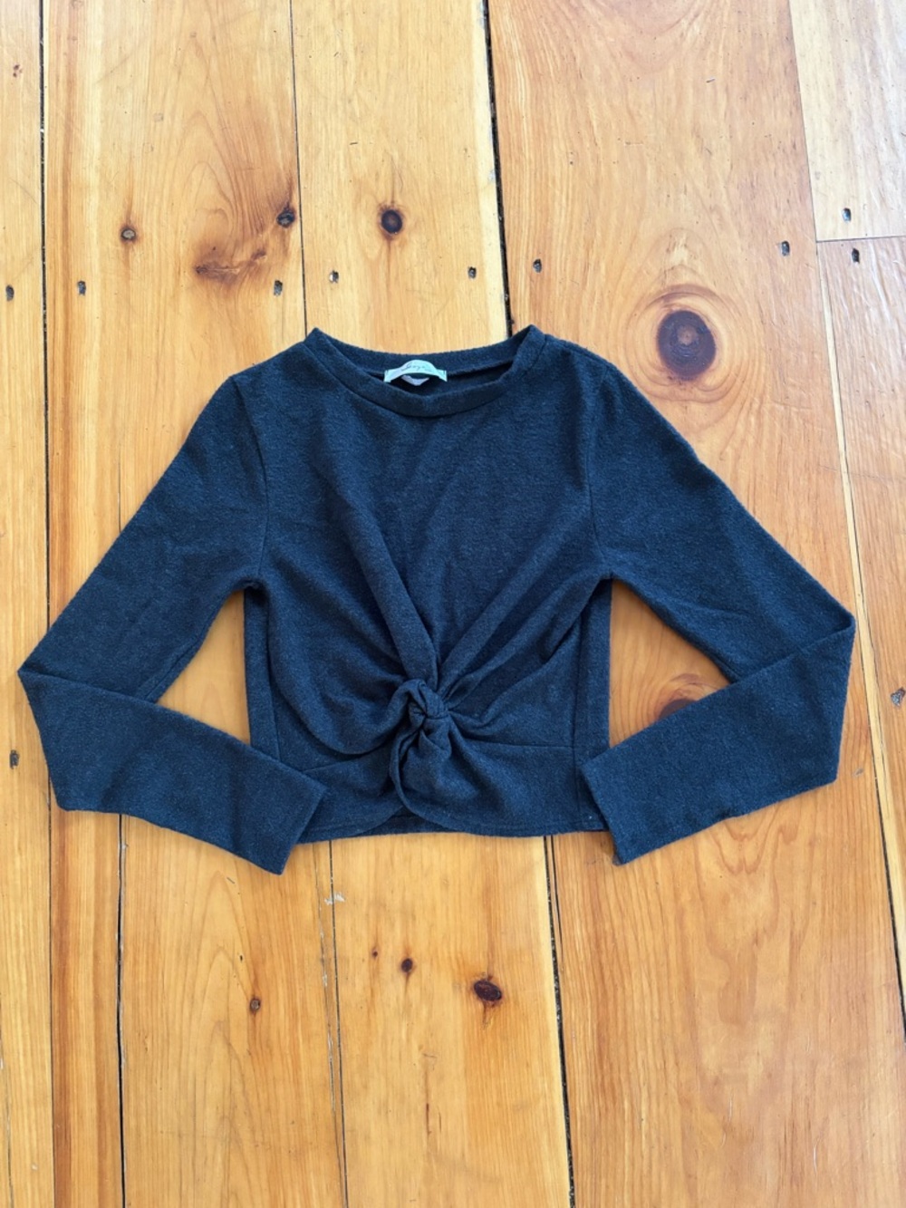Gaze USA Black Twist Front Cropped Sweater XXS XS